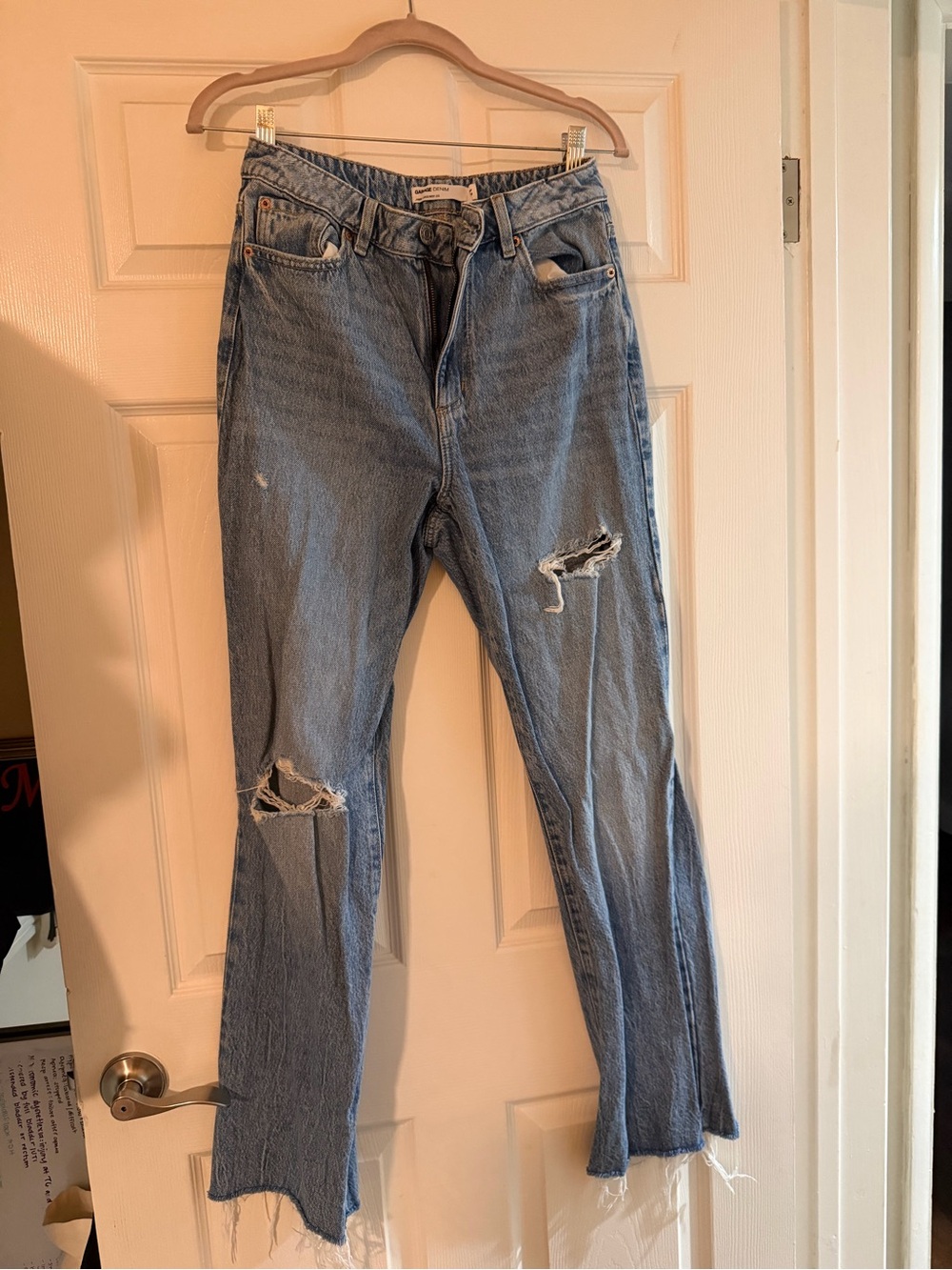 Garage Light Blue Distressed Boyfriend Jeans